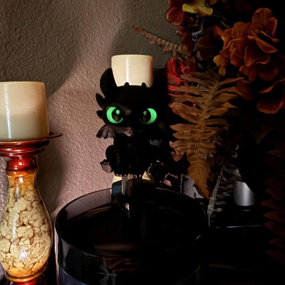 3D Dragon Straw Topper Cap, Glowing Eyes, Cute Fantasy Dragon Cup Accessory, Straw Decoration, Fit's standard 10 mm straws