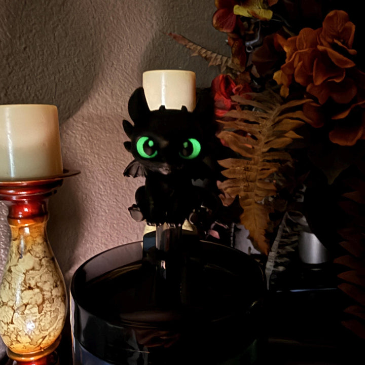 3D Dragon Straw Topper Cap, Glowing Eyes, Cute Fantasy Dragon Cup Accessory, Straw Decoration, Fit's standard 10 mm straws