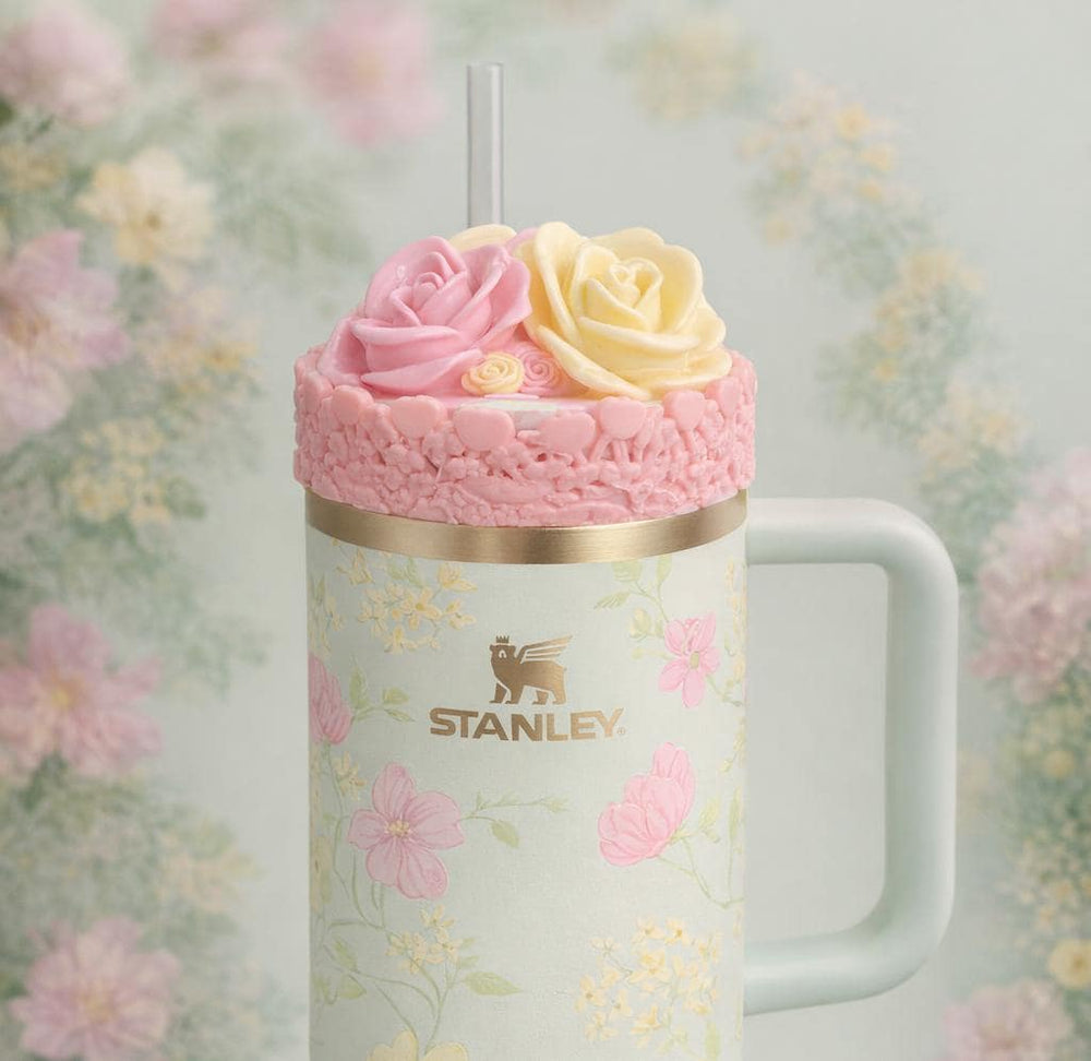 Pink Spring Blossoms Tumbler Accessories, Lid Topper, Boot, halo, or staw topper, For 20 30 or 40 oz Stanley Tumblers, Mothers Day Gift