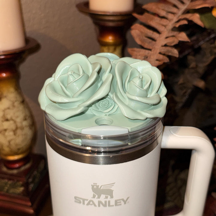 Green Spring Blossoms Tumbler Accessories, Floral Boot, halo, or lid toppers, For 20 30 or 40 oz Stanley Tumblers, Easter, Mothers Day Gift