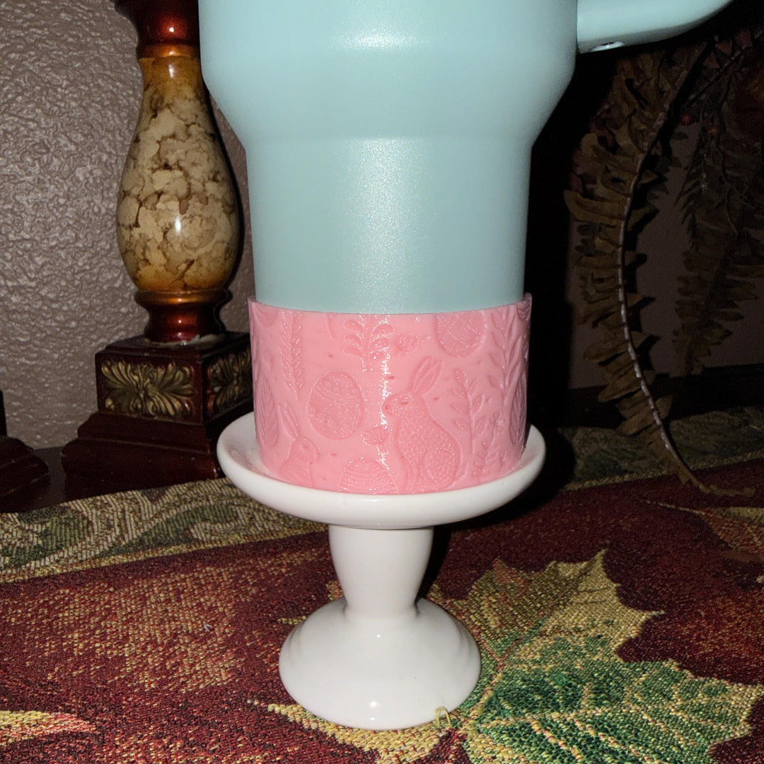 Easter Bunny Embossed Scene Tumbler Boot, Tumbler Boot Sleeve, Pastel Easter Bunnies Spring, Fit's Stanley Tumblers, Protective Sleeve
