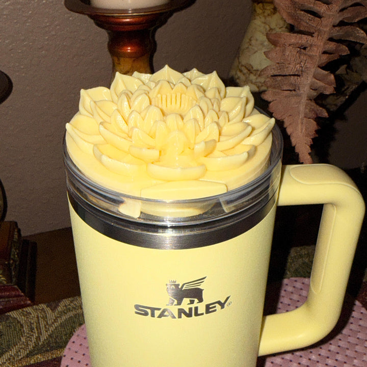 Yellow Spring Blossoms Tumbler Accessories, Lid Topper, Boot, halo, or staw topper, For 20 30 or 40 oz Stanley Tumblers, Mothers Day Gift