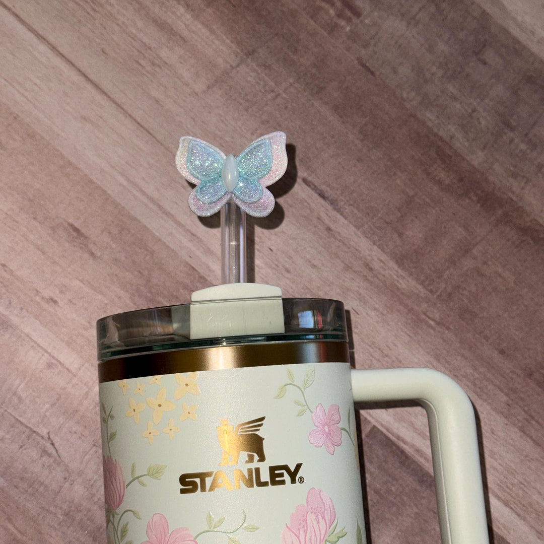 Spring Butterfly staw topper, Mothers Day Gift, Tumbler Accessories, Fits your 8 or 10 mm straws, pink, yellow, lavender, blue