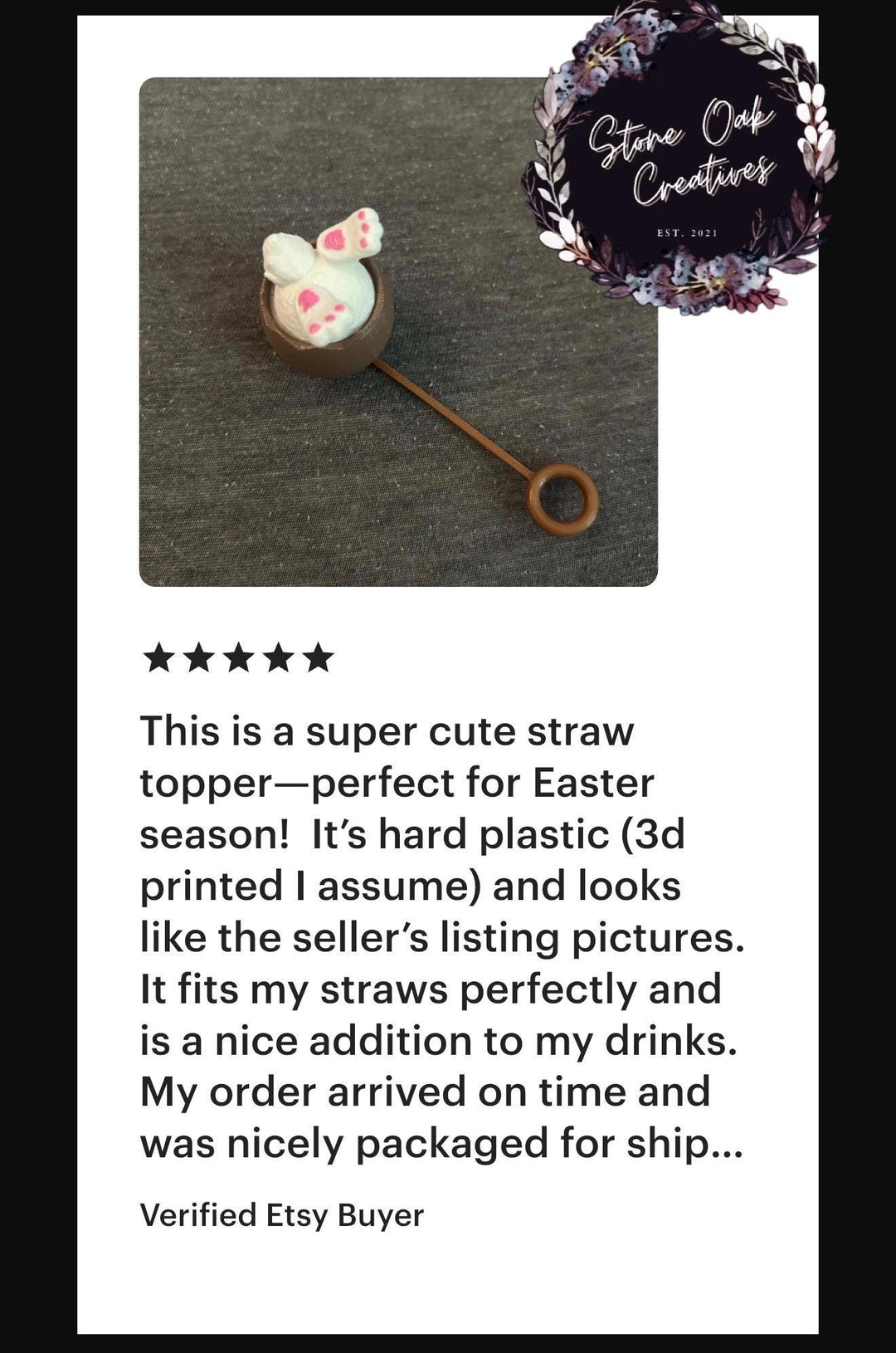 Easter Bunny Rabbit in a Chocolate Egg Straw Cap Topper, for Stanley 20 30 or 40 oz Tumblers with 10 mm straw, unique minimalist gift