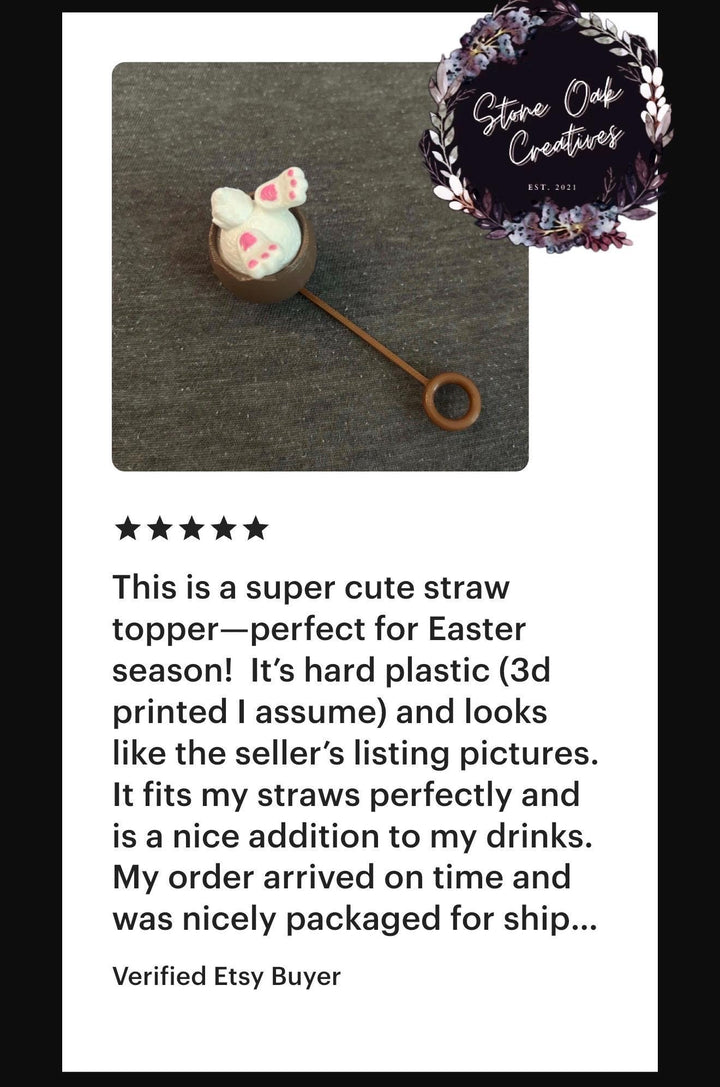Easter Bunny Rabbit in a Chocolate Egg Straw Cap Topper, for Stanley 20 30 or 40 oz Tumblers with 10 mm straw, unique minimalist gift