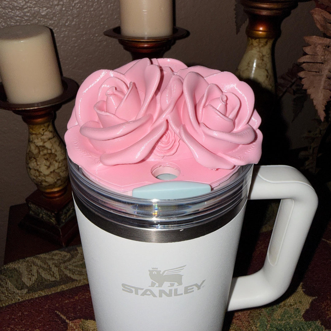 Rose Bouquet Cluster Tumbler Topper that fit Stanley Tumbler Quencher Lids, Rose Accessory, 3D Decorative Lid, BEST SELLER