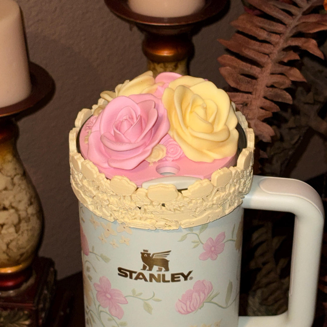Yellow Spring Blossoms Tumbler Accessories, Lid Topper, Boot, halo, or staw topper, For 20 30 or 40 oz Stanley Tumblers, Mothers Day Gift