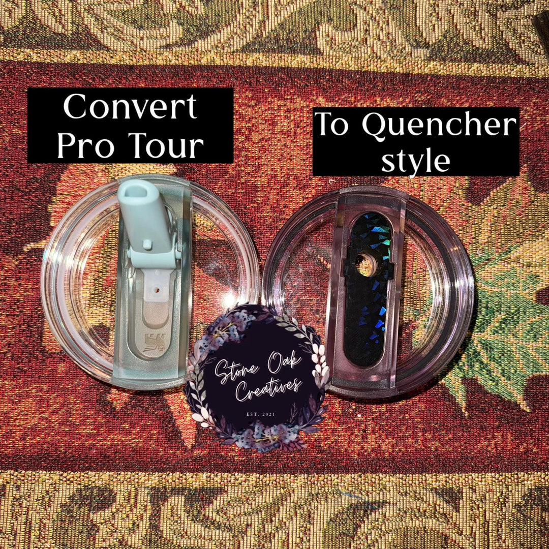 Stanley Pro Tour to Quencher Lid Conversion Adapter, convert flip straw to regular straw, Fit's stanley 40 oz PT lids
