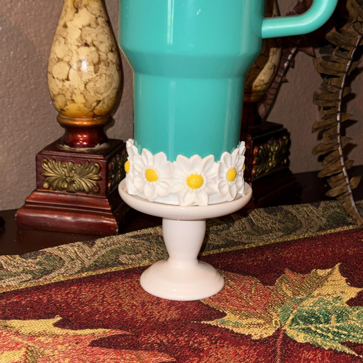 Daisy Tumbler Boot, White Yellow, Protective Sleeve, Floral Boot, Fit's 20 30 and 40 oz Stanley, Flowers Tumbler Accessories