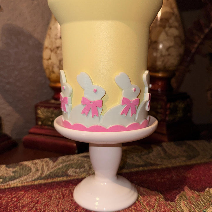 Light Sage Mint Chocolate Easter Bunny Tumbler Boot or straw topper, White Bunnies, Fit's Stanley and other Tumblers, Protective Sleeve