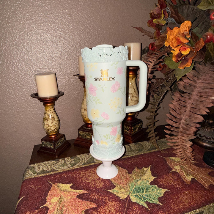 Light Sage Mint Spring Blossoms Tumbler Accessories, Lid Topper, Boot, halo, staw topper, For 20 30 or 40 oz Stanley Tumblers, Mothers Day