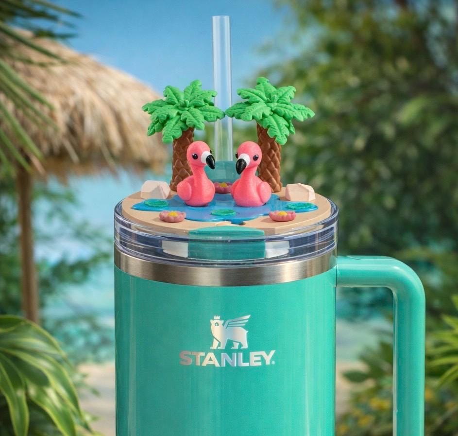 Tropical Flamingo Tumbler Boot, Cabana beach Tumbler Boot Sleeve, Unique Gift, multiple color