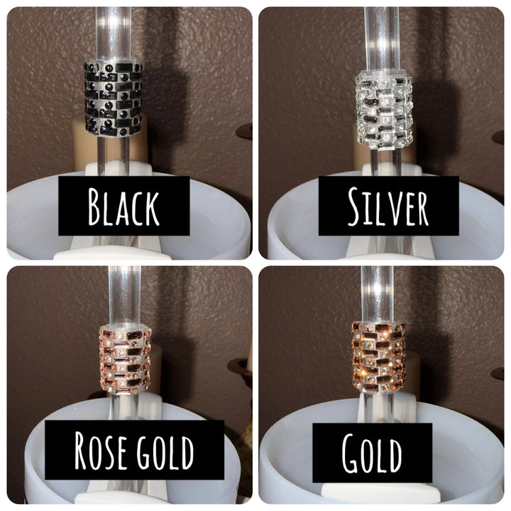 Fancy Rhinestone Straw Slider Charm, straw sleeve emblished with rhinestones, unique gift