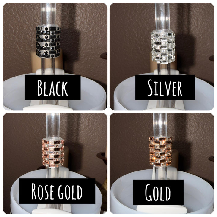 Fancy Rhinestone Straw Slider Charm, straw sleeve emblished with rhinestones, unique gift