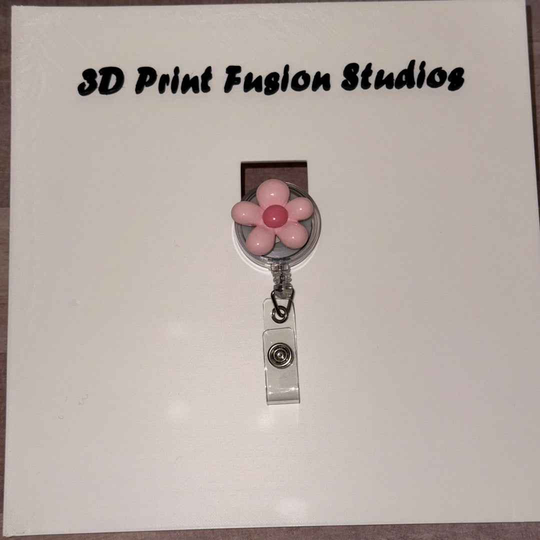 Acrylic Flower Badge Reel – Multiple Colors of Flower available, Floral ID Holder for Nurses, Teachers & Office Staff