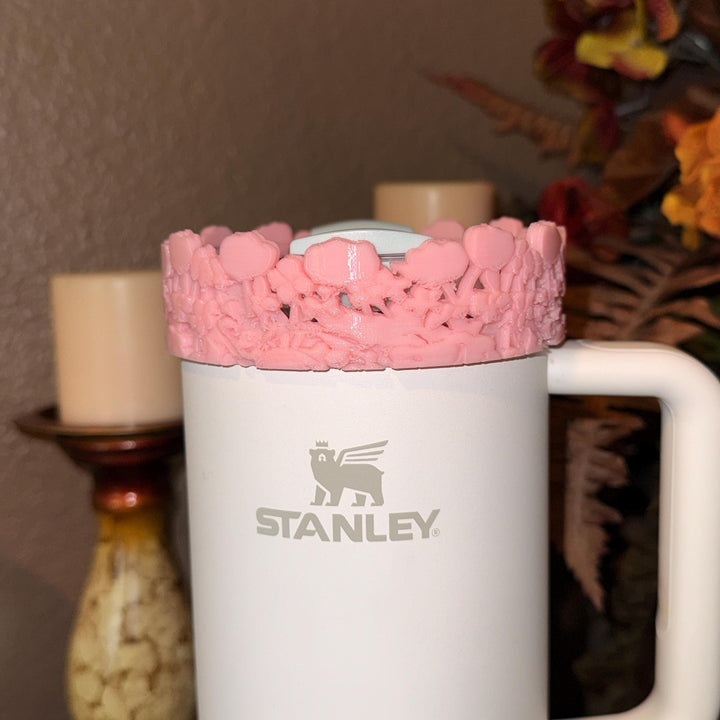 Pink Spring Blossoms Tumbler Accessories, Lid Topper, Boot, halo, or staw topper, For 20 30 or 40 oz Stanley Tumblers, Mothers Day Gift