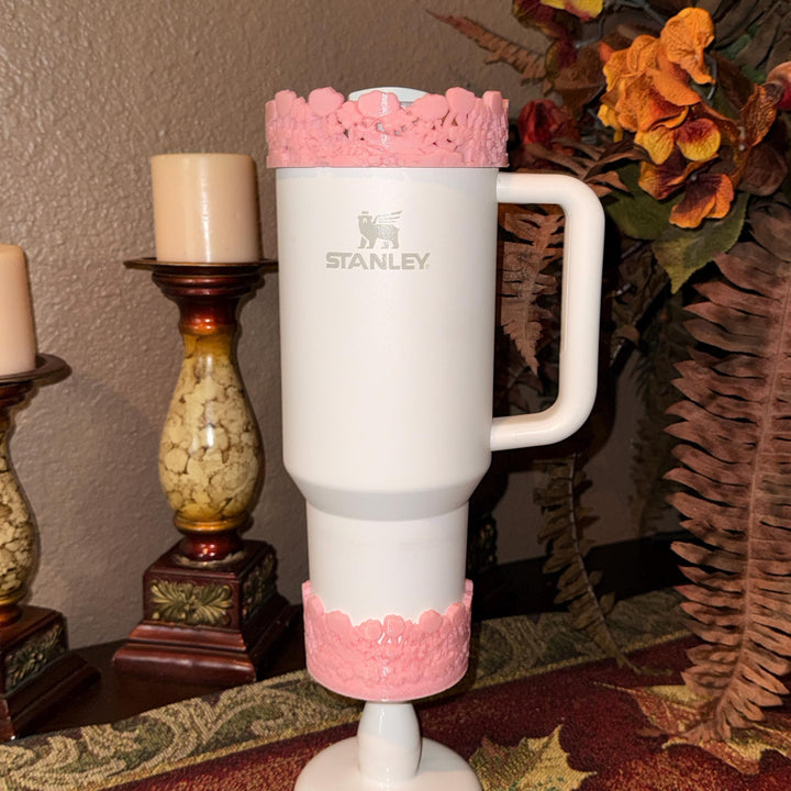 Pink Spring Blossoms Tumbler Accessories, Lid Topper, Boot, halo, or staw topper, For 20 30 or 40 oz Stanley Tumblers, Mothers Day Gift