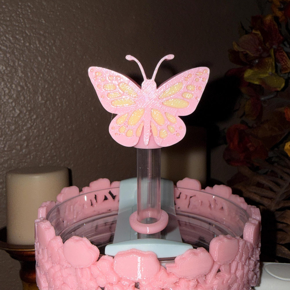 Butterfly Spring Blossoms Tumbler Accessories, staw topper, For 20 30 or 40 oz Stanley Tumblers, Mothers Day Gift, Fit 10 mm straws