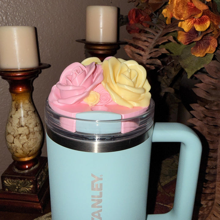 Pink Spring Blossoms Tumbler Accessories, Lid Topper, Boot, halo, or staw topper, For 20 30 or 40 oz Stanley Tumblers, Mothers Day Gift