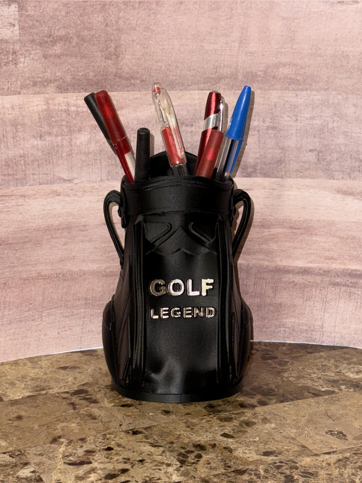 3D Printed Golf Bag Desk Organizer, Personalized Pencil Cup for Office, Dad Gifts & Golf Lovers
