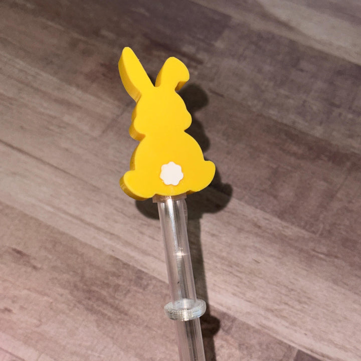 Easter Bunny staw topper, Easter SpringGift, Tumbler Accessories, Fits your 8 or 10 mm straws, pink, yellow, lavender