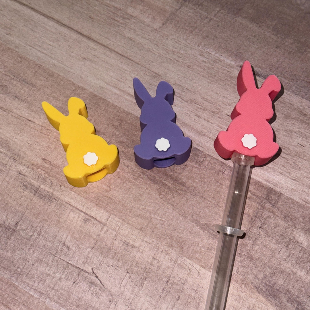 Easter Bunny staw topper, Easter SpringGift, Tumbler Accessories, Fits your 8 or 10 mm straws, pink, yellow, lavender