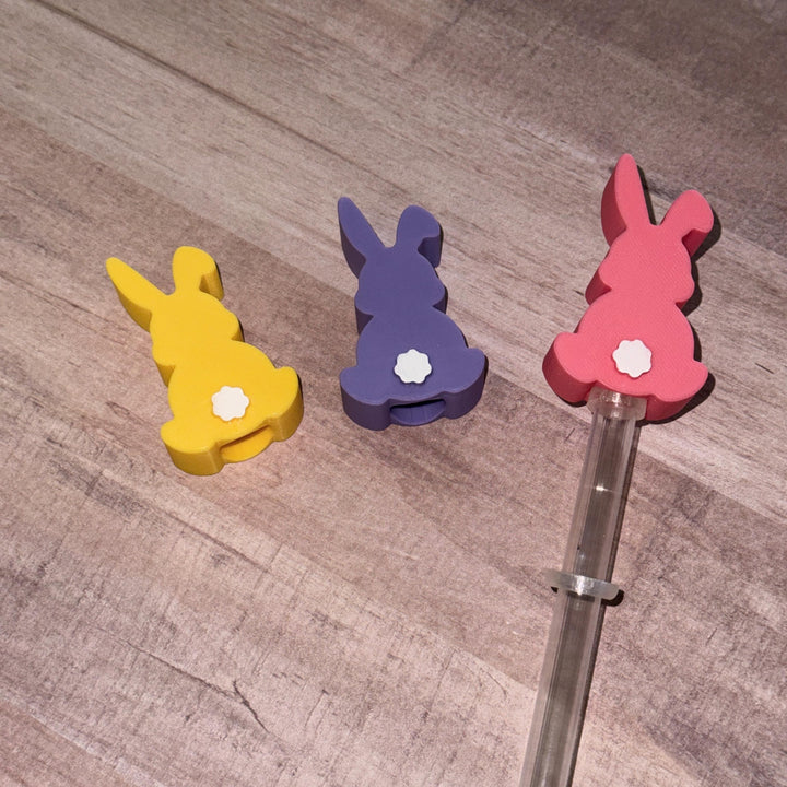 Easter Bunny staw topper, Easter SpringGift, Tumbler Accessories, Fits your 8 or 10 mm straws, pink, yellow, lavender