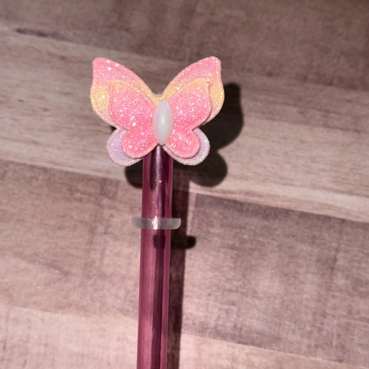Spring Butterfly staw topper, Mothers Day Gift, Tumbler Accessories, Fits your 8 or 10 mm straws, pink, yellow, lavender, blue