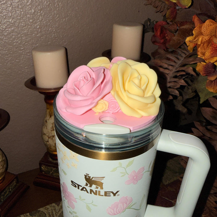 Yellow Spring Blossoms Tumbler Accessories, Lid Topper, Boot, halo, or staw topper, For 20 30 or 40 oz Stanley Tumblers, Mothers Day Gift