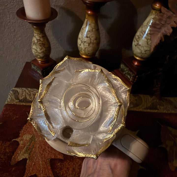 Stunning Translucent Rose with Gold Tips Tumbler Topper or matching boot, fit Stanley tumbler lids