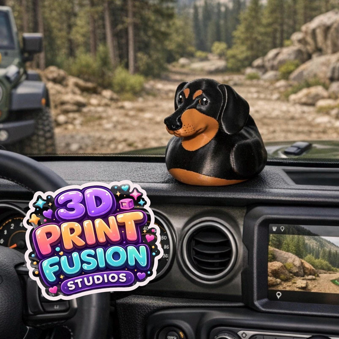 Dachshund Duck | Wiener Dog Ducking Gift | 3D Printed Doxie Duck | Cute Dog Dashboard Decor | Dachshund Lover Gift | Car Duck Accessory