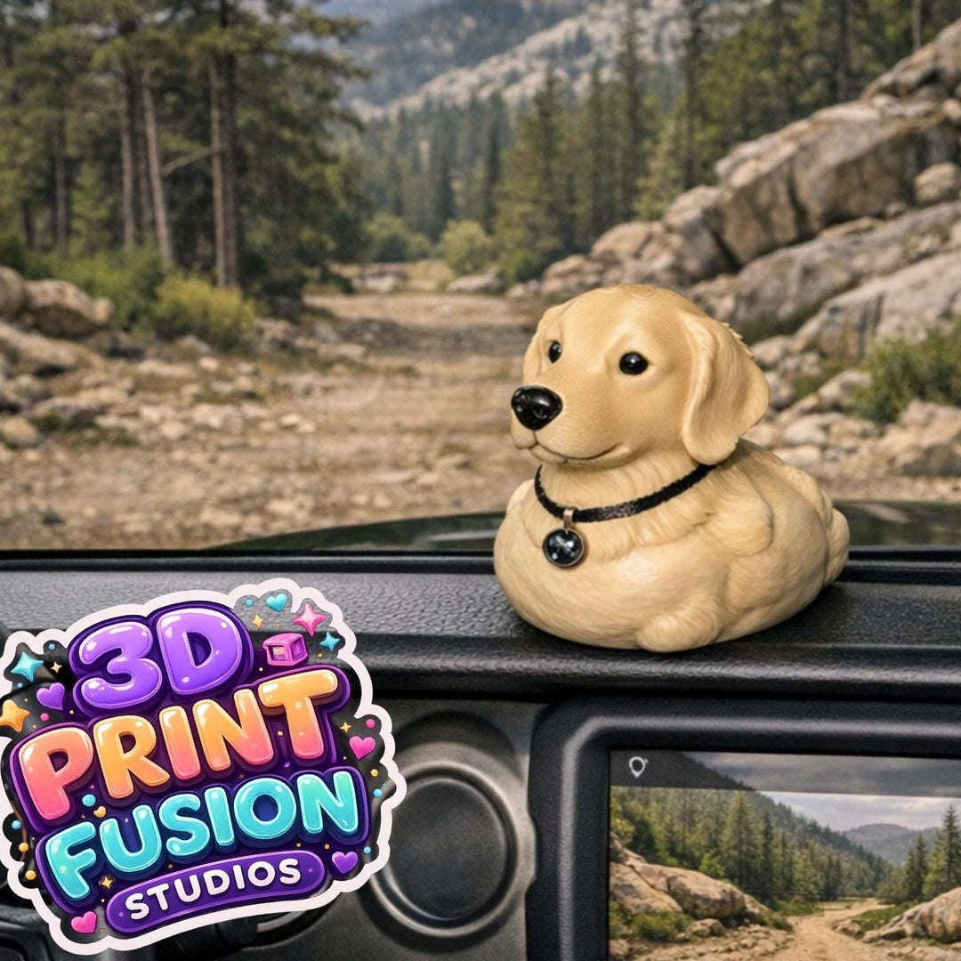 Golden Retriever Duck, 3D Printed Ducking Gift, Cute Dog Dashboard Buddy, Puppy Lover Gift, Car Decor, Dog Lover Collectible