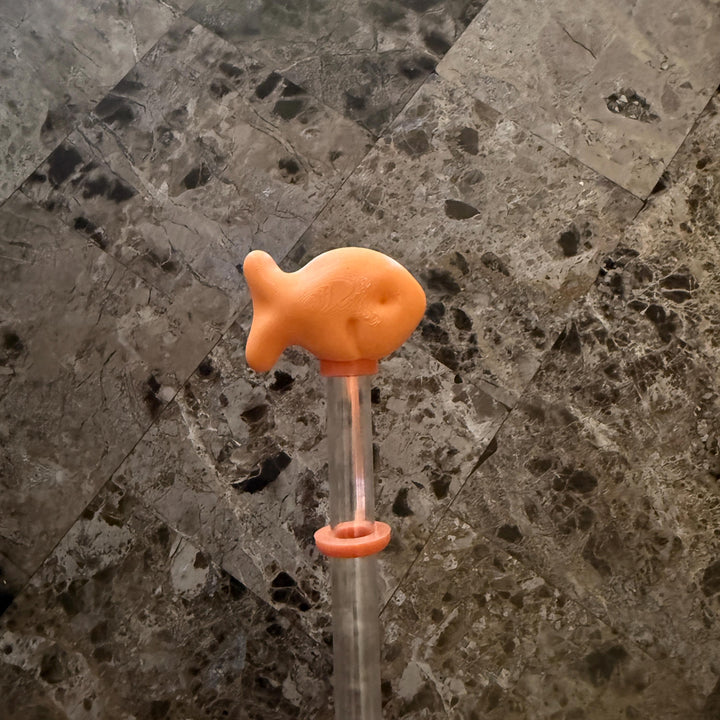 Orange Goldfish staw topper, Tumbler Accessories, Fits your 8 or 10 mm straws