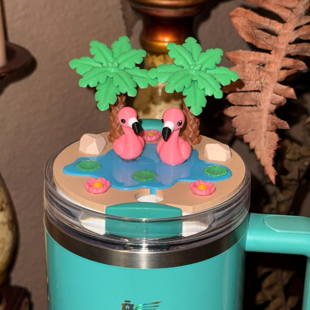 Tropical Flamingo Tumbler Boot, Cabana beach Tumbler Boot Sleeve, Unique Gift, multiple color