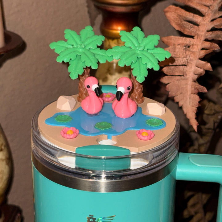 Tropical Flamingo Tumbler Boot, Cabana beach Tumbler Boot Sleeve, Unique Gift, multiple color