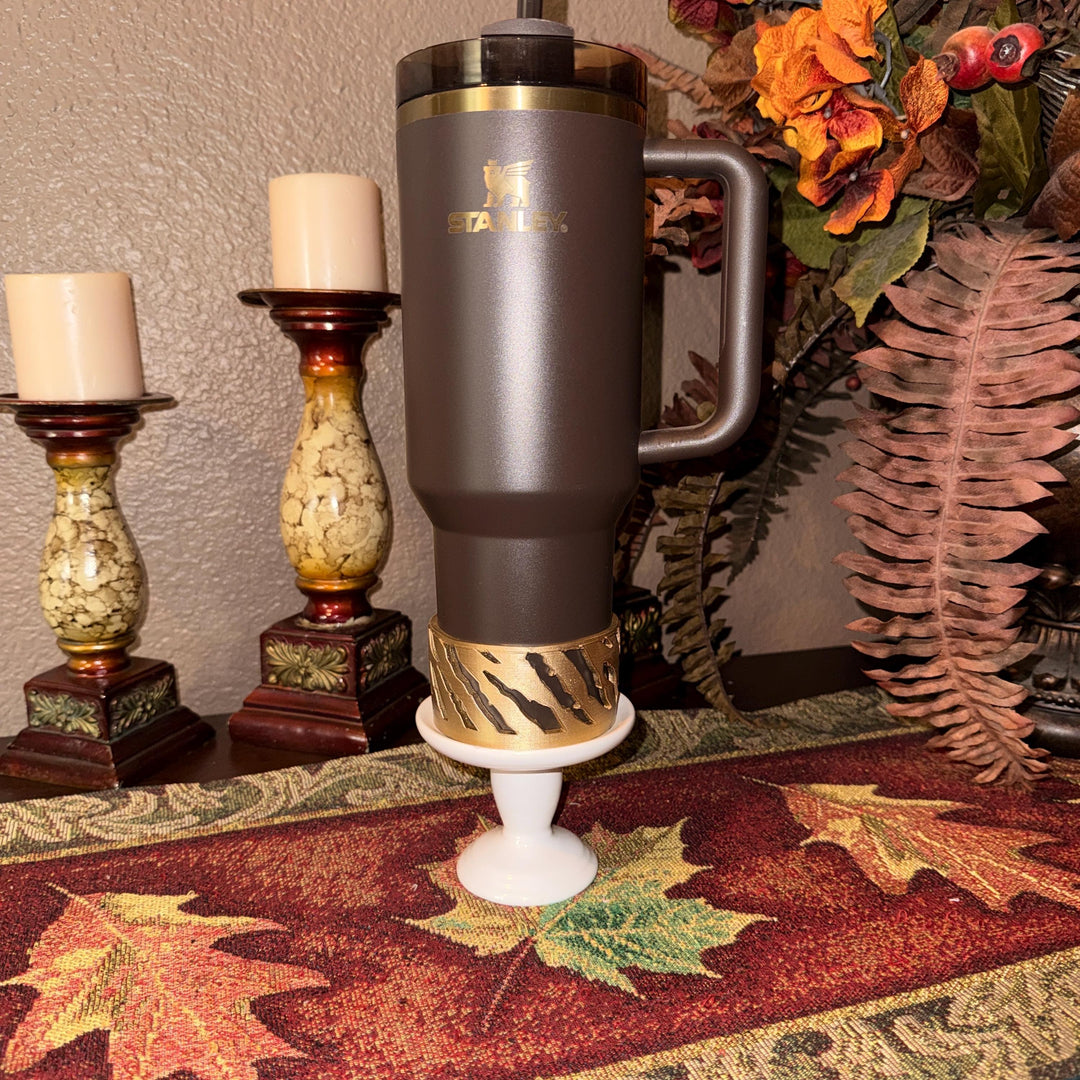 Gold Tiger stripe Tumbler Boot, fits your 30 or 40 oz Stanley, unique gift