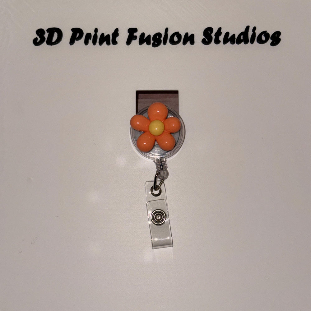 Acrylic Flower Badge Reel – Multiple Colors of Flower available, Floral ID Holder for Nurses, Teachers & Office Staff