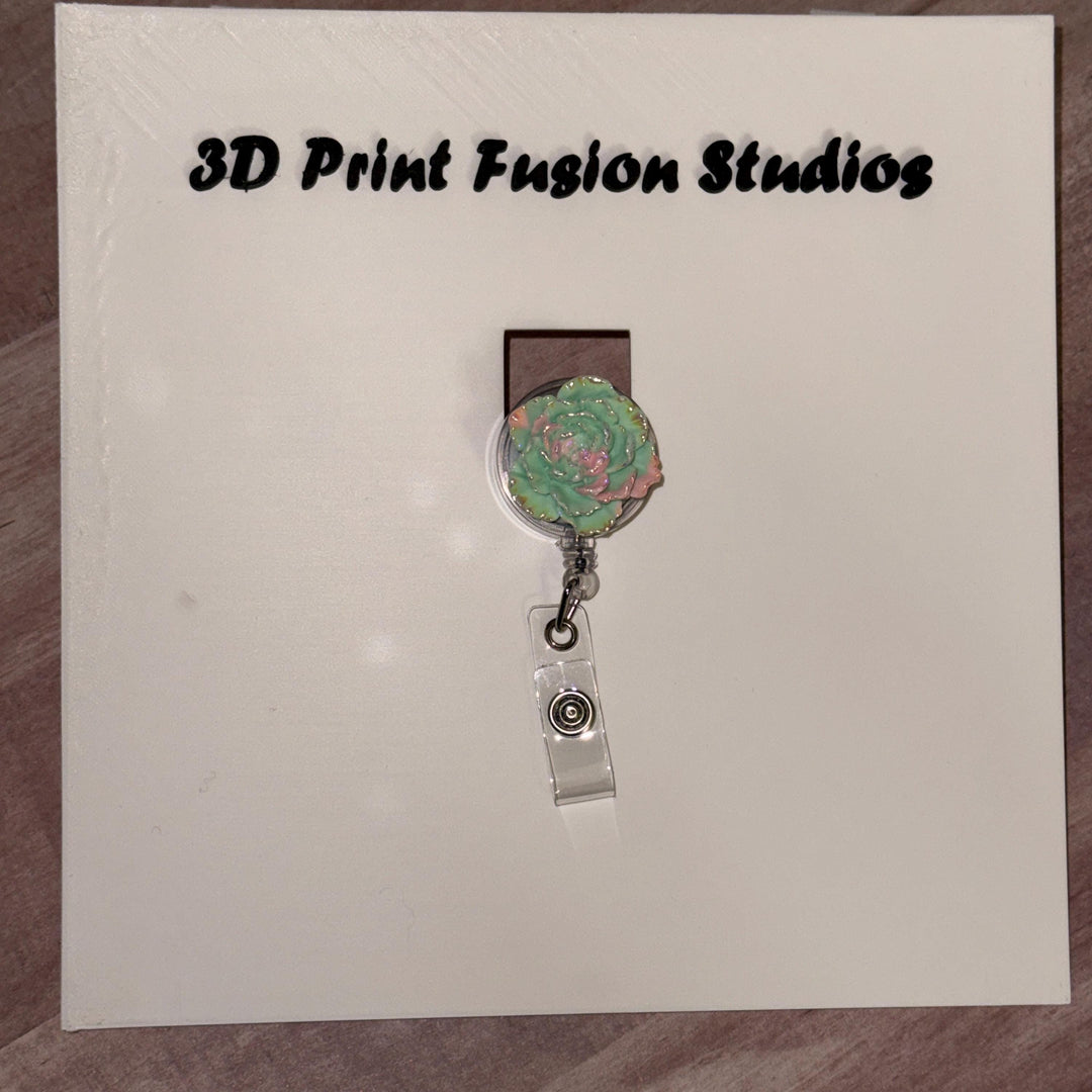 Spring Blissoms Badge Reel – Sage green Flower Floral ID Holder for Nurses, Teachers & Office Staff