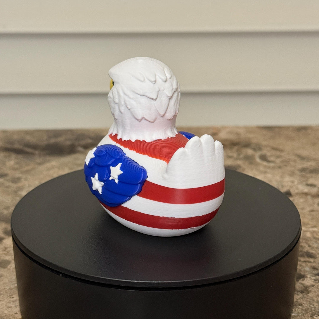 Patriotic Eagle Duck Figurine – 3D Printed USA Duck – Freedom Bird 4x4 Offroad Ducking Gift – Americana Decor