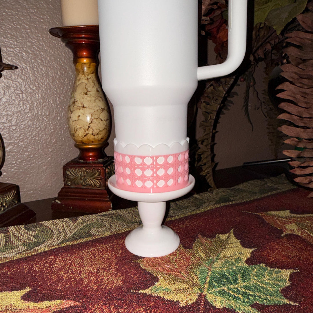 Pink Rattan Checker Picnic Tumbler Accessories, Lid Topper, Boot, halo, For 20 30 or 40 oz Stanley Tumblers, Mothers Day Gift