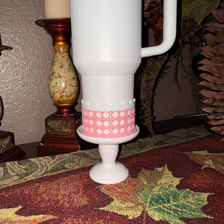 Pink Rattan Checker Picnic Tumbler Accessories, Lid Topper, Boot, halo, For 20 30 or 40 oz Stanley Tumblers, Mothers Day Gift