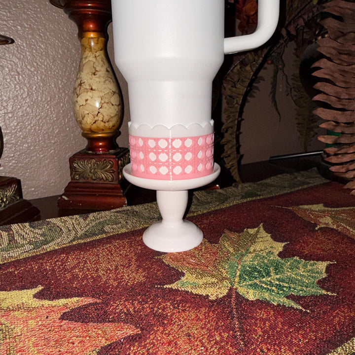 Pink Rattan Checker Picnic Tumbler Accessories, Lid Topper, Boot, halo, For 20 30 or 40 oz Stanley Tumblers, Mothers Day Gift