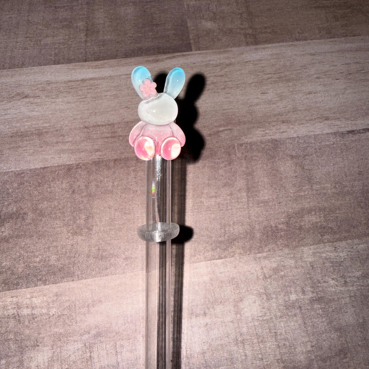 Easter Bunny staw topper, Easter Spring Gift, Tumbler Accessories, Fits your 8 or 10 mm straws, pink, yellow, lavender