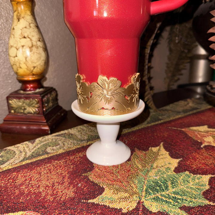 Gold Hibiscus Tropical Flower Tumbler Boot, Tumbler Boot Sleeve, fits Stanley Tumblers and others, unique gift