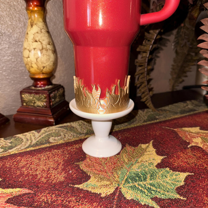 Gold Fire Flames Tumbler Boot or Halo, Cup Sleeve Design, Accessories for your 20/30 or 40 oz Stanley tumblers, Unique Gift