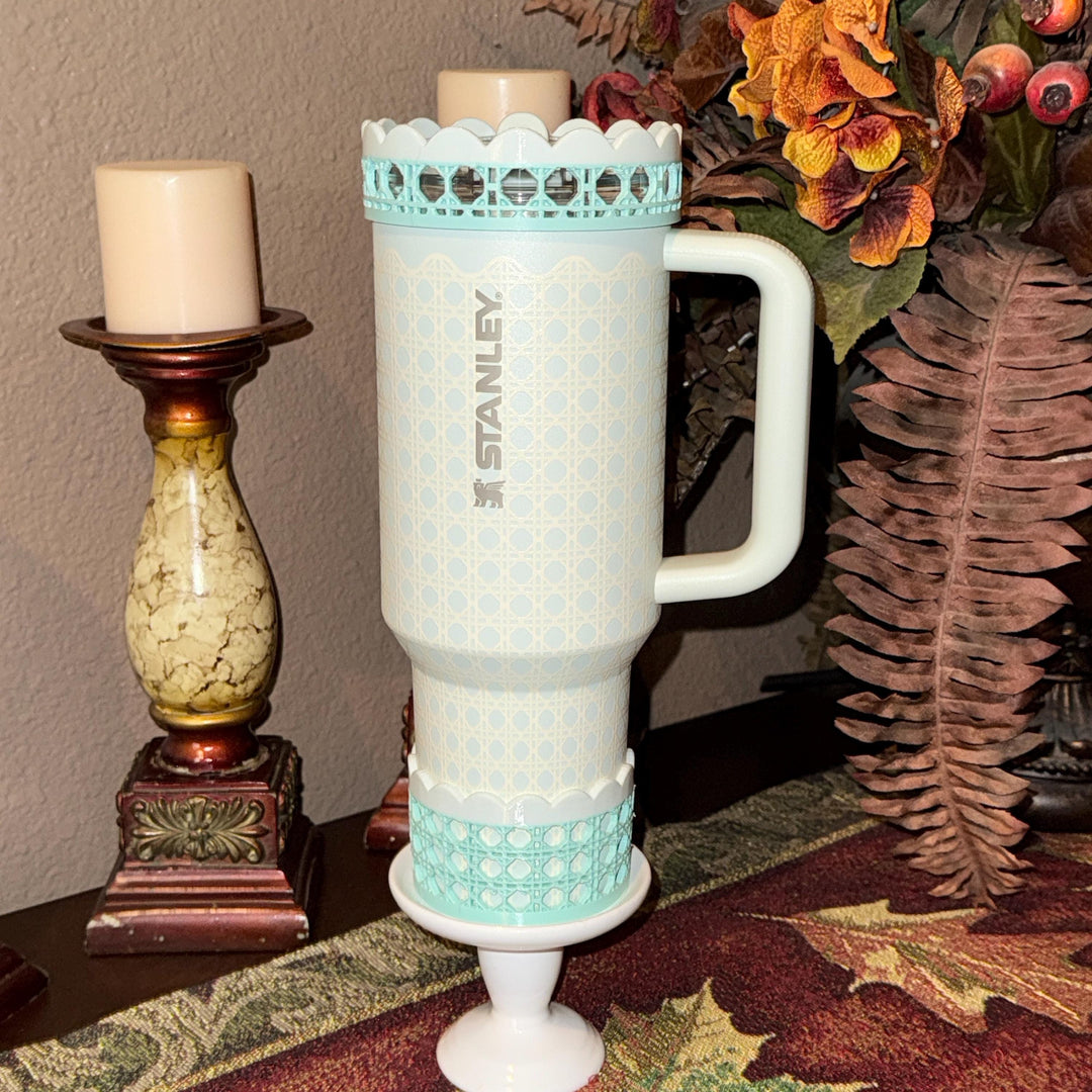 Mist Mint Rattan Tumbler Accessories, Lid Topper, Boot, halo, For 20 30 or 40 oz Stanley Tumblers, Mothers Day Gift