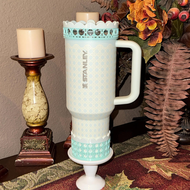 Mist Mint Rattan Tumbler Accessories, Lid Topper, Boot, halo, For 20 30 or 40 oz Stanley Tumblers, Mothers Day Gift