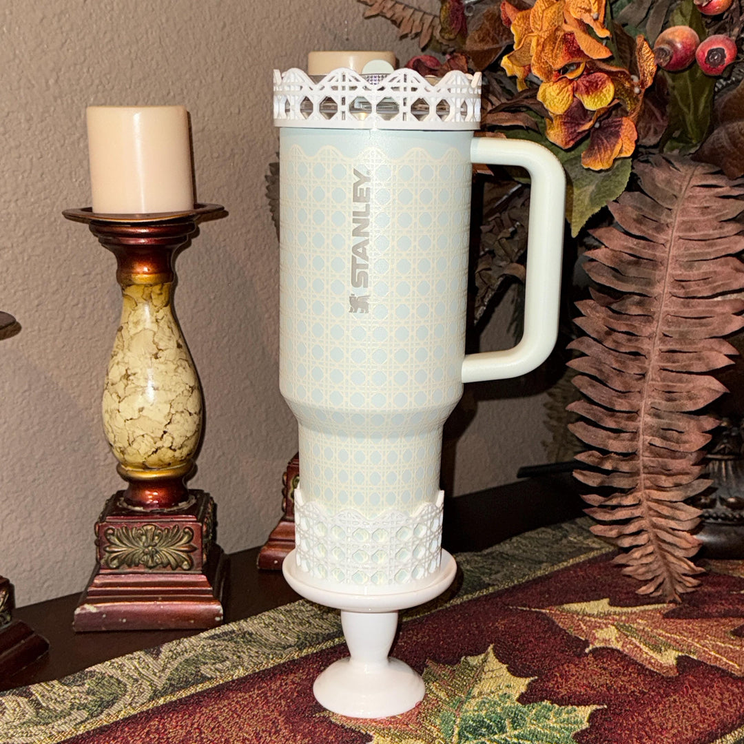 Mist Mint Rattan Tumbler Accessories, Lid Topper, Boot, halo, For 20 30 or 40 oz Stanley Tumblers, Mothers Day Gift