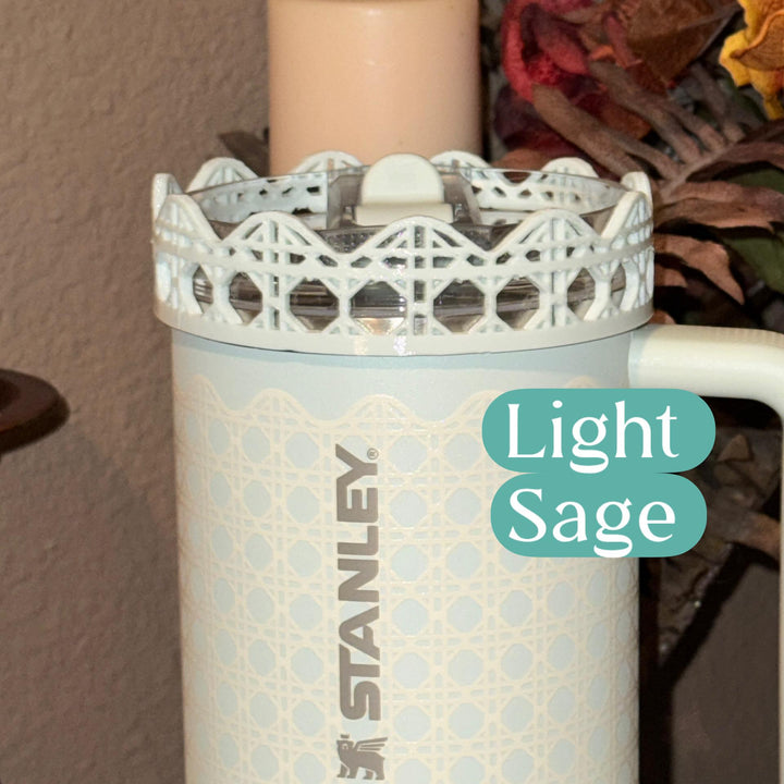 Mist Mint Rattan Tumbler Accessories, Lid Topper, Boot, halo, For 20 30 or 40 oz Stanley Tumblers, Mothers Day Gift