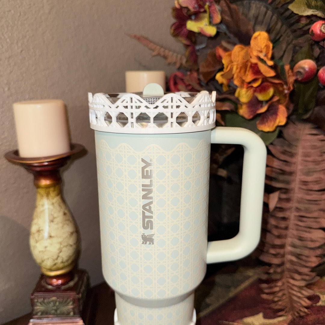 Mist Mint Rattan Tumbler Accessories, Lid Topper, Boot, halo, For 20 30 or 40 oz Stanley Tumblers, Mothers Day Gift